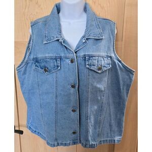 Vintage Atlasco Classic Blues Collection Womens Denim Vest Size L